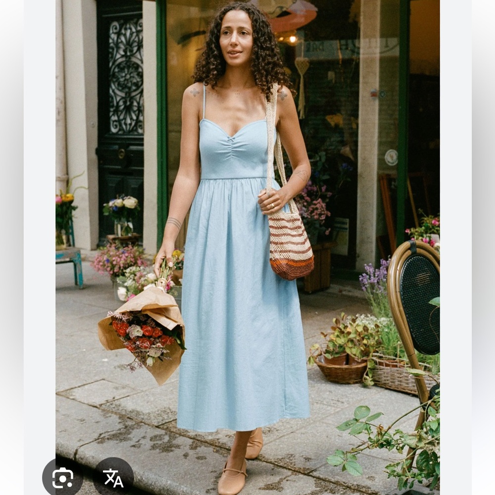 Christy Dawn Bernice Dress in Celeste Regenerative Pointelle